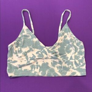 Colsie Tie-Dye Crop Top - Blue and Cream
